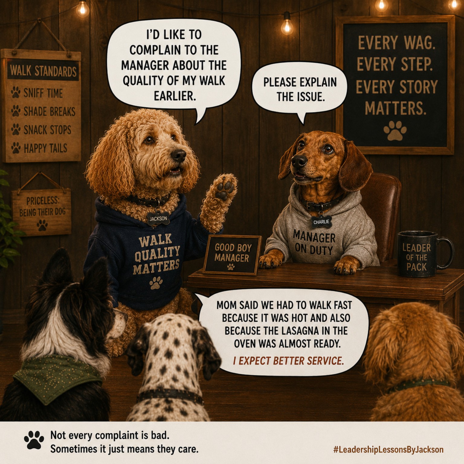 Jackson and Charlie discussing walk standards, leadership, and why quality matters